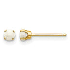 14k 3mm Round October/Opal Post Earrings