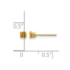 14k 3mm Round November/Citrine Post Earrings