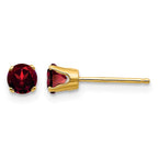 14k 4mm Round January/Garnet Post Earrings