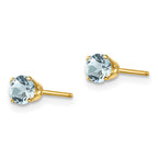 14k 4mm Round March/Aquamarine Post Earrings