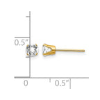 14k 4mm Round April/White Topaz Post Earrings