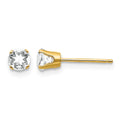 14k 4mm Round April/White Topaz Post Earrings