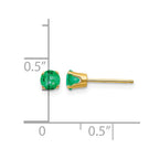 14k 4mm Round May/Emerald Post Earrings