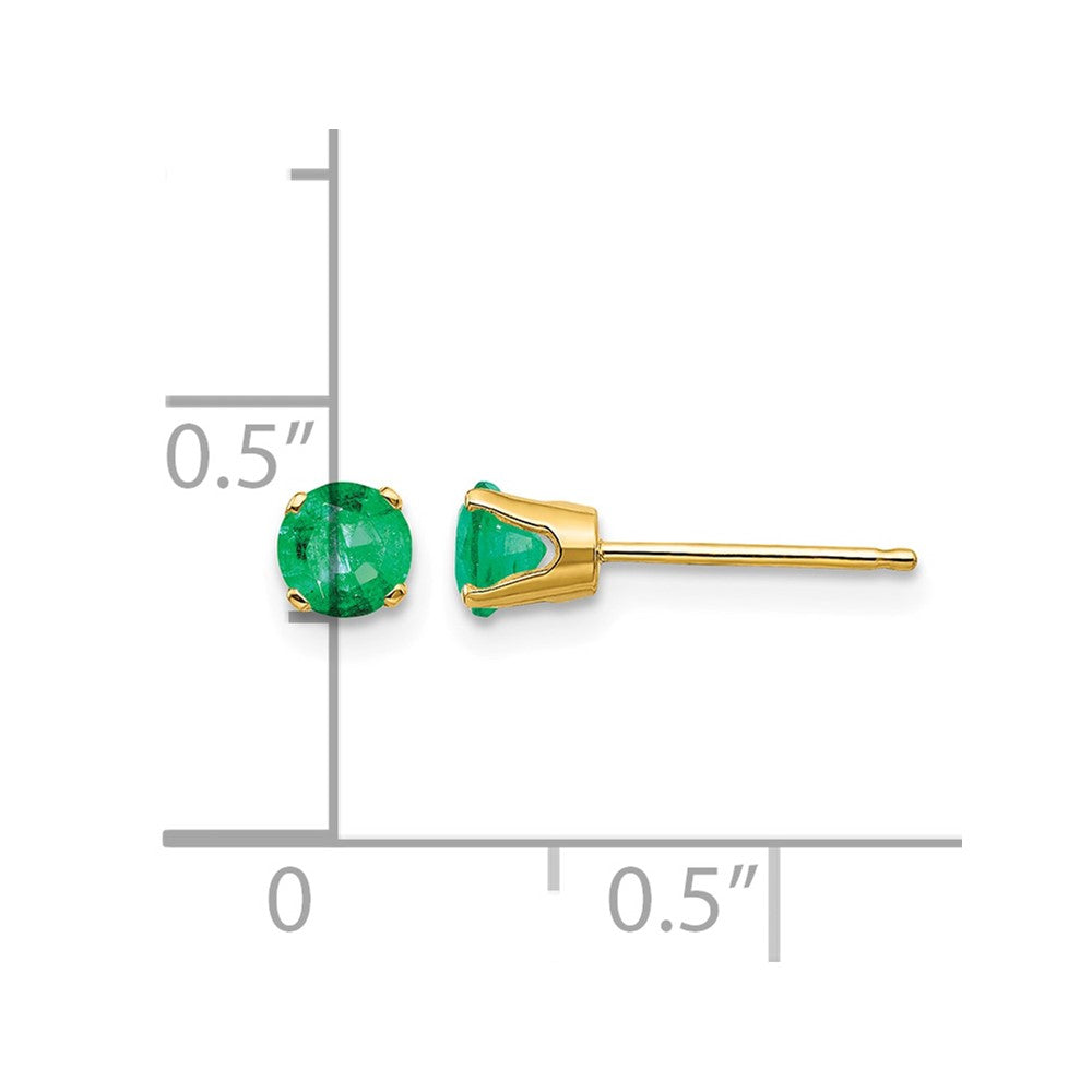14k 4mm Round May/Emerald Post Earrings