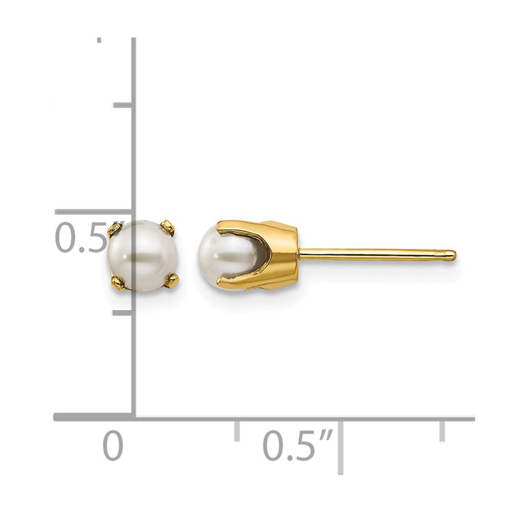 14k 4mm Round June/Freshwater Cultured Pearl Post Earrings