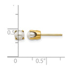14k 4mm Round June/Freshwater Cultured Pearl Post Earrings