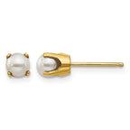 14k 4mm Round June/Freshwater Cultured Pearl Post Earrings