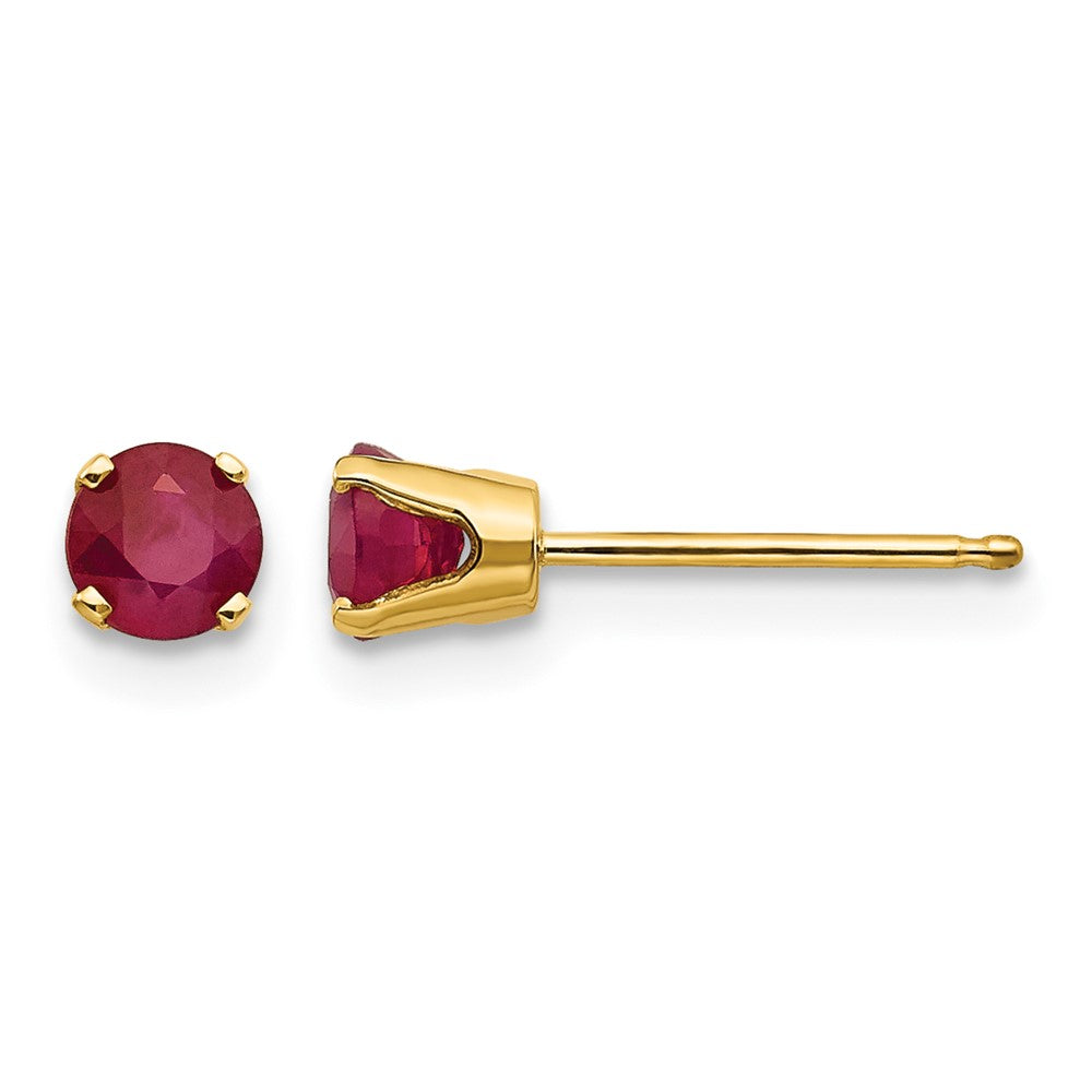 14k 4mm Round July/Ruby Post Earrings