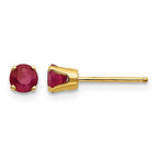 14k 4mm Round July/Ruby Post Earrings