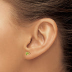 14k 4mm Round August/Peridot Post Earrings