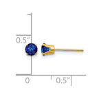 14k 4mm Round September/Sapphire Post Earrings