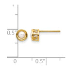 14k 4mm Round Bezel June/Freshwater Cultured Pearl Post Earrings