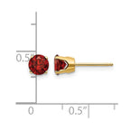 14k 5mm Round Garnet Earrings - January