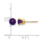 14k 5mm Round Amethyst Earrings - February