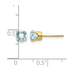 14k 5mm Round Aquamarine Earrings - March