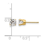 14k 5mm Round White Topaz Earrings - April