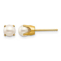 14k 5mm Round Freshwater Cultured Pearl Earrings - June