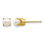 14k 5mm Round Freshwater Cultured Pearl Earrings - June