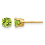 14k 5mm Round Peridot Earrings - August