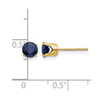 14k 5mm Round Natural Sapphire Earrings - September