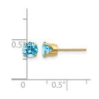 14k 5mm Round Blue Topaz Earrings - December
