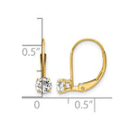 14k 4mm Round April/White Topaz Leverback Earrings