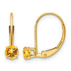 14k 4mm Round November/Citrine Leverback Earrings