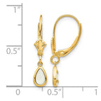 14k 6x4mm Pear Bezel October/Opal Leverback Earrings