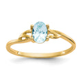 14k 6x4 Oval Aquamarine Birthstone Ring