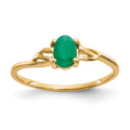 14k 6x4 Oval Emerald Birthstone Ring