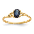 14k 6x4 Oval Sapphire Birthstone Ring