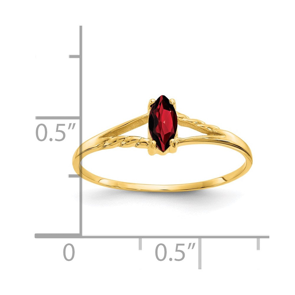 14k 6x3 Marquise Garnet Birthstone Ring
