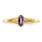 14k 6x3 Marquise Amethyst Birthstone Ring