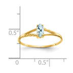 14k 6x3 Marquise Aquamarine Birthstone Ring