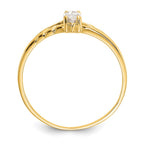 14k 6x3 Marquise White Topaz Birthstone Ring