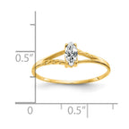 14k 6x3 Marquise White Topaz Birthstone Ring