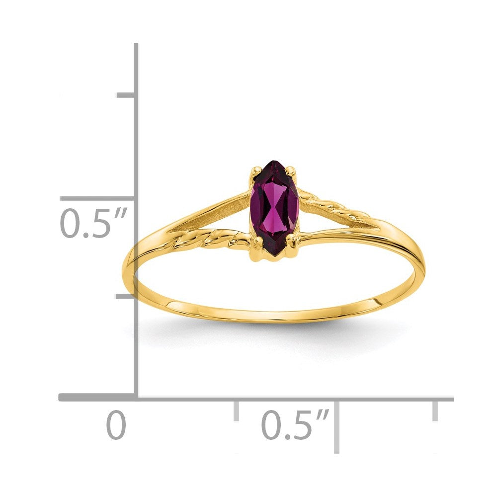 14k 6x3 Marquise Rhodolite Garnet Birthstone Ring
