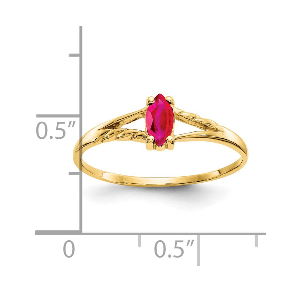 14k 6x3 Marquise Ruby Birthstone Ring