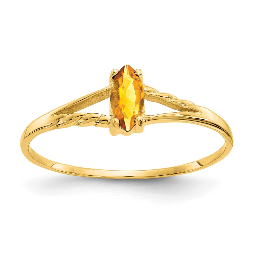 14k 6x3 Marquise Citrine Birthstone Ring