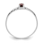 14k White Gold 6x3 Marquise Garnet Birthstone Ring