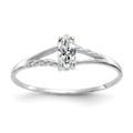 14k White Gold 6x3 Marquise White Topaz Birthstone Ring