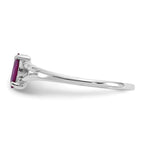 14k White Gold 6x3 Marquise Rhodolite Garnet Birthstone Ring