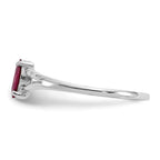 14k White Gold 6x3 Marquise Ruby Birthstone Ring