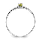 14k White Gold 6x3 Marquise Peridot Birthstone Ring