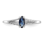 14k White Gold 6x3 Marquise Sapphire Birthstone Ring