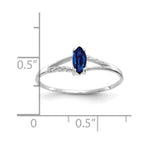 14k White Gold 6x3 Marquise Sapphire Birthstone Ring