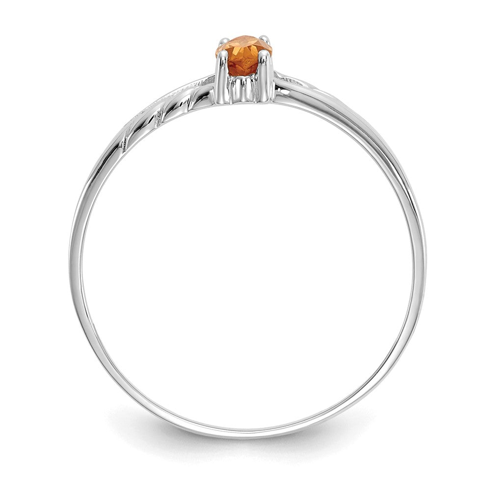 14k White Gold 6x3 Marquise Citrine Birthstone Ring