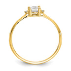 14k Diamond and 6x4 Oval White Topaz Birthstone Ring