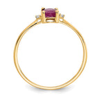 14k Diamond and 6x4 Oval Ruby Birthstone Ring
