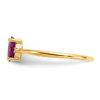 14k Diamond and 6x4 Oval Ruby Birthstone Ring